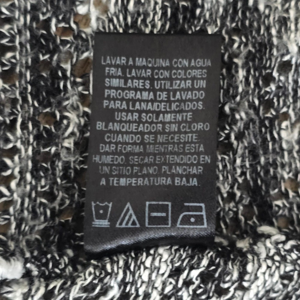 United States Sweaters Womens XL Black White Marled Open‎ Front Cardigan - Picture 5 of 6